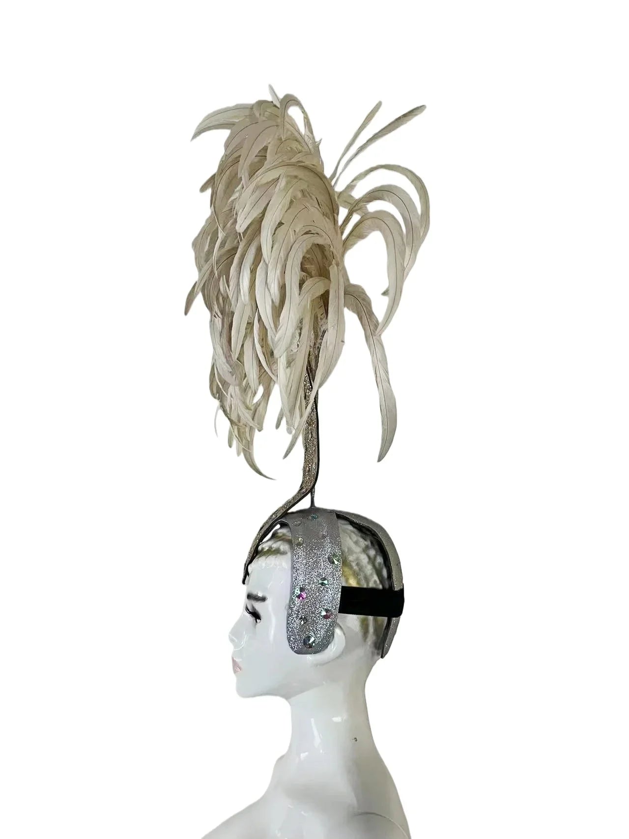 The Stardust Dionysia – Off-White Feather Carnival & Masque Ball Headdress