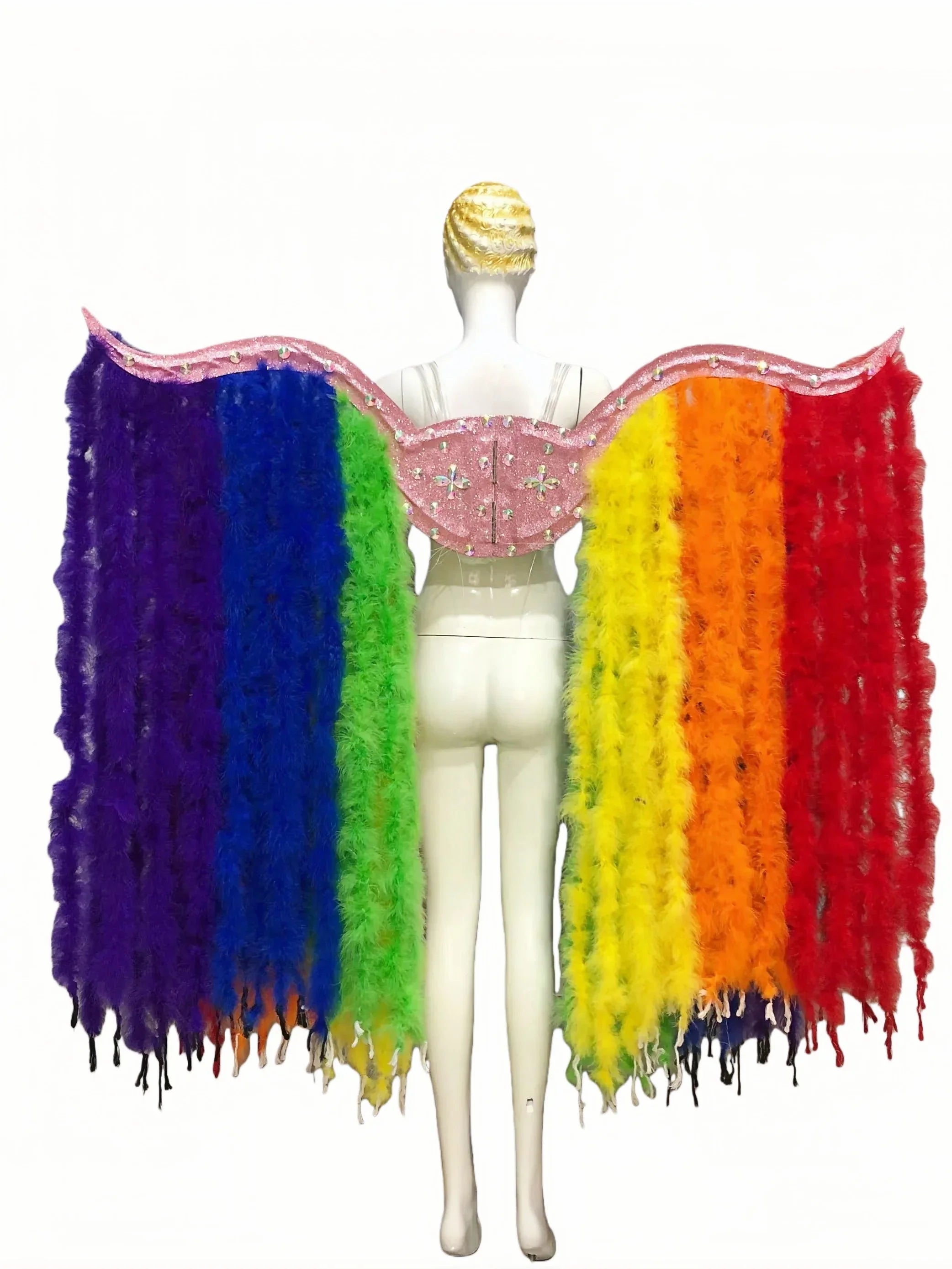 Large Feather Wing Backpiece with Shoulder Straps