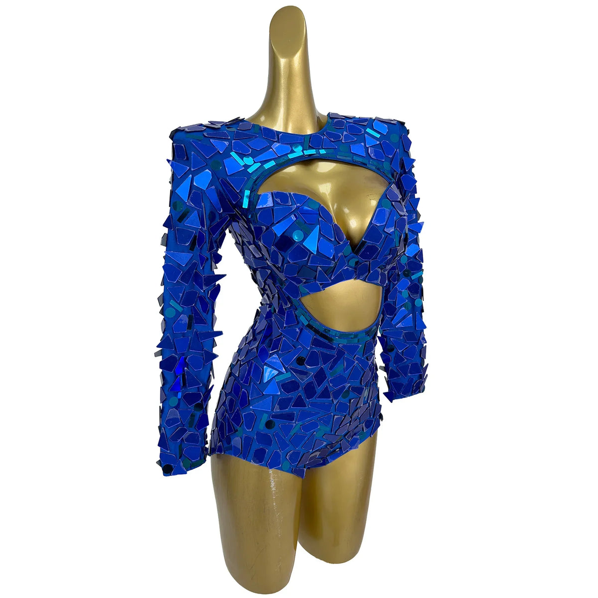 Sparkling Sequin Hollow-Out Bodysuit & Gogo Dance Performance Romper