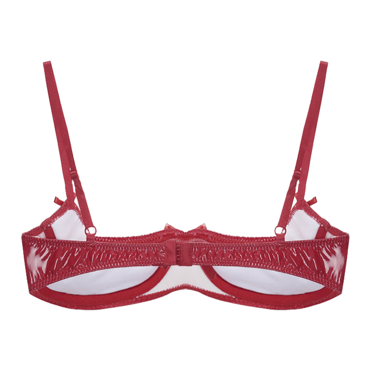 Patent Leather Underwired Open-Cup Bra