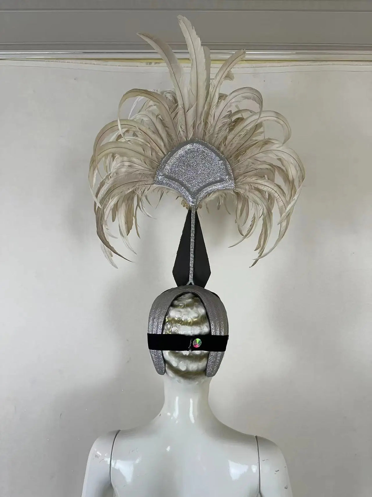 The Stardust Dionysia – Off-White Feather Carnival & Masque Ball Headdress