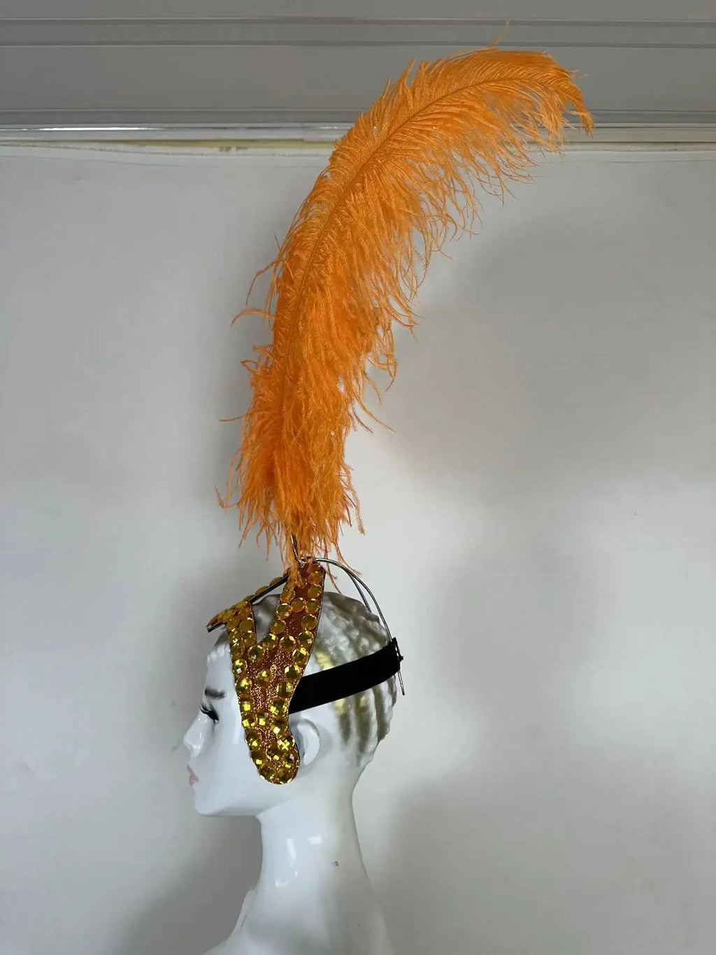 The Stardust Azure Sovereign – Royal Blue Feather Samba Carnival Headdress