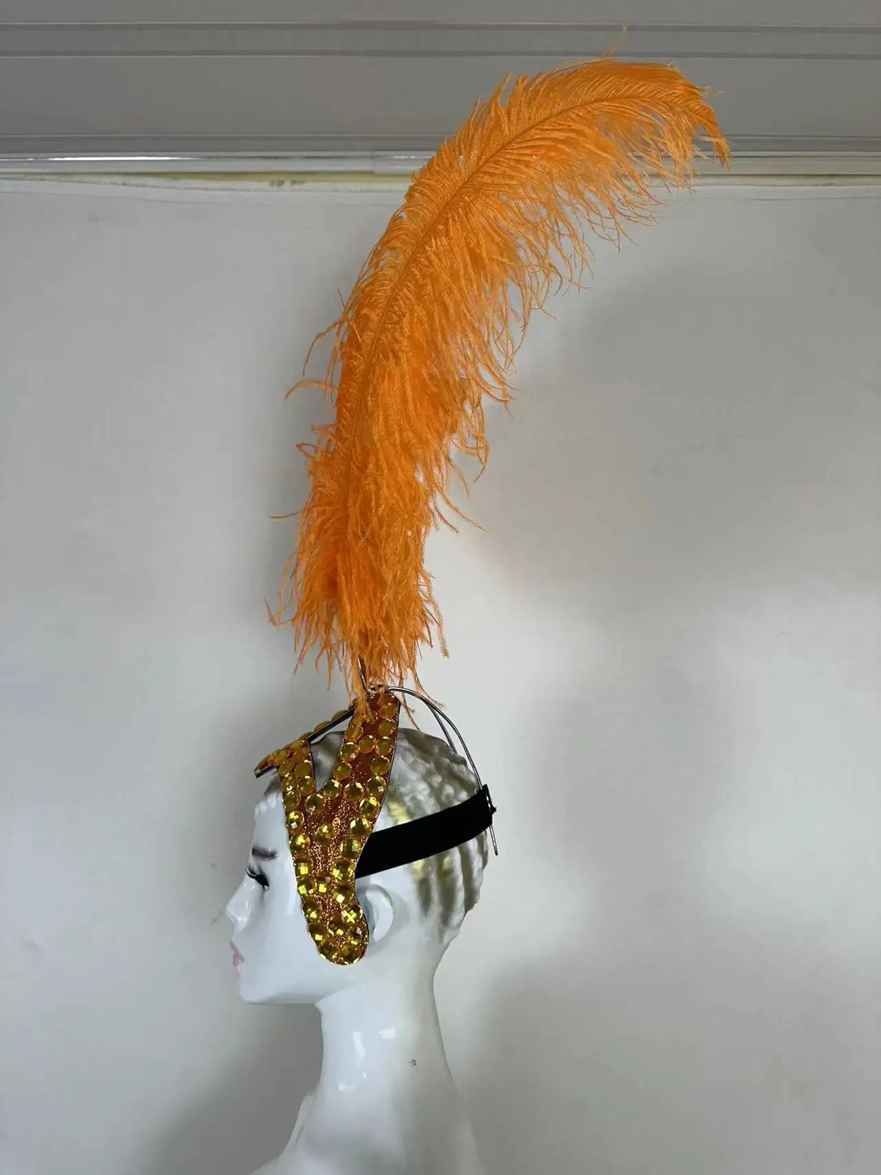 The Stardust Azure Sovereign – Royal Blue Feather Samba Carnival Headdress