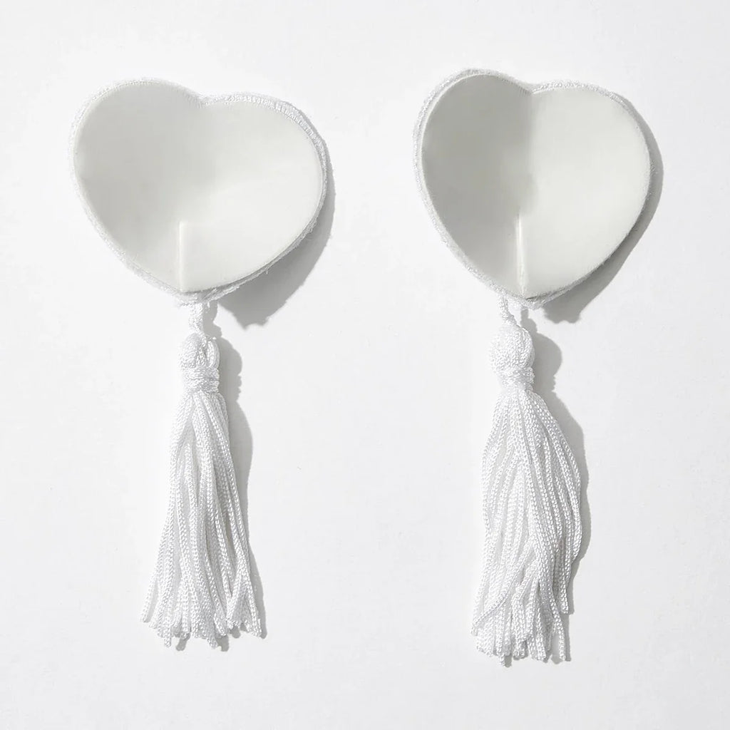 Sparkling Rhinestone Heart Pasties with Swinging Tassels Set