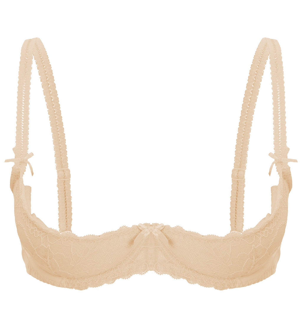 Lace Underwire Half-Cup Push-Up Bra