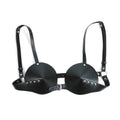Faux Leather Sculpted Push-Up Bralette Bra Top