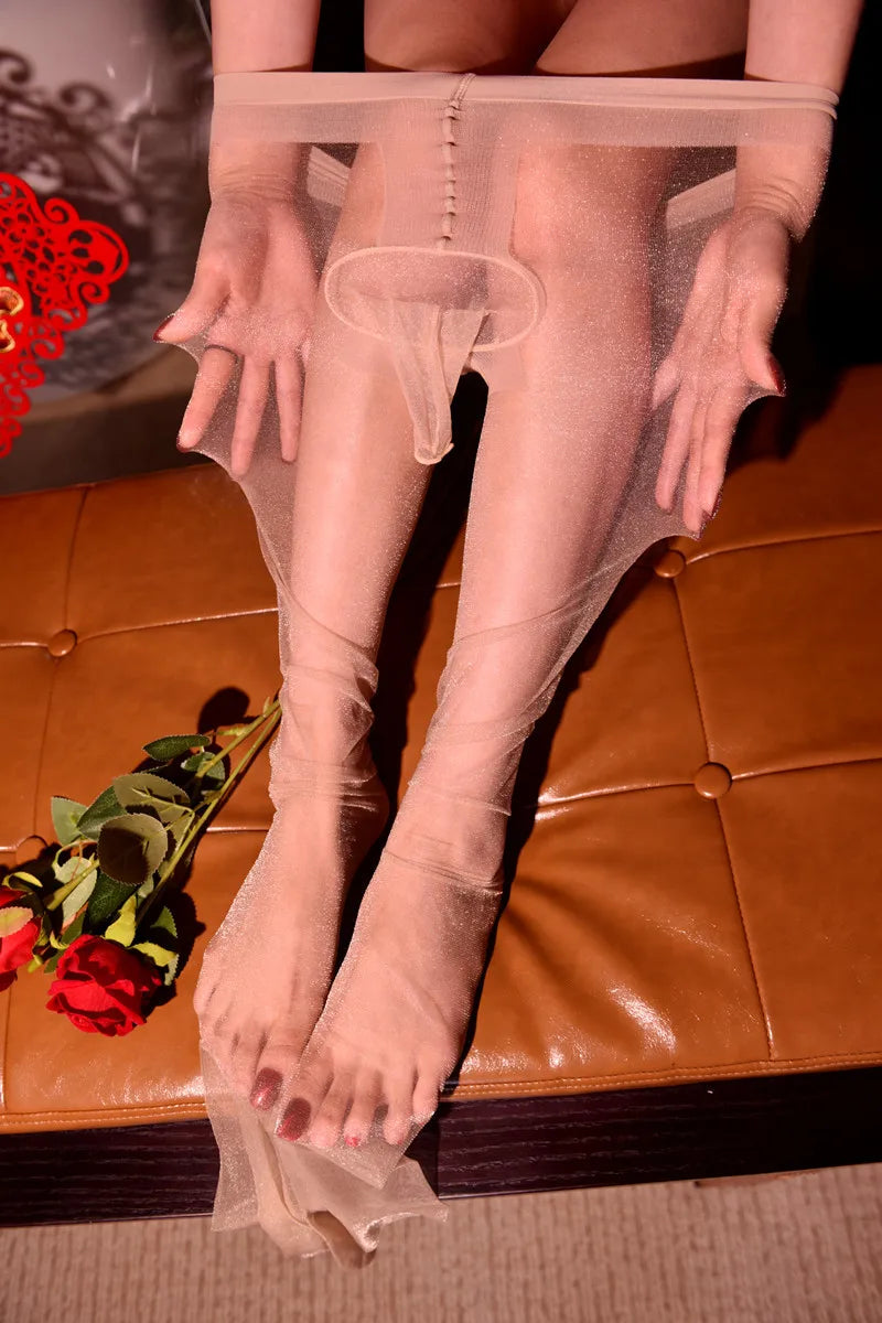 Oil Glossy Sheer High-Stretch Pantyhose Tights Satin Smooth Hosiery