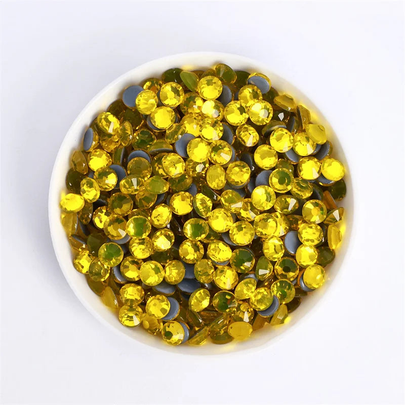 SS3-SS30 Yellow Series Hot-Fix Glass Flat Back Rhinestones