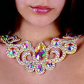 AB Rhinestone Chain Clasp Necklace