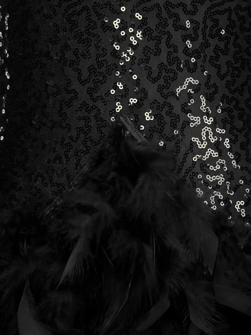 The Stardust Empress Royale – Sequined & Feathered Latin Dance Leotard Dress