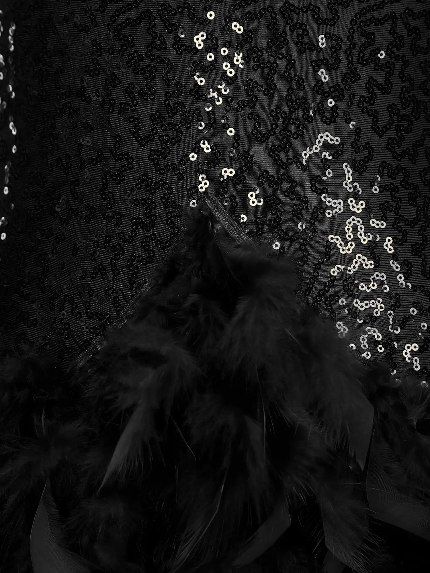 The Stardust Empress Royale – Sequined & Feathered Latin Dance Leotard Dress