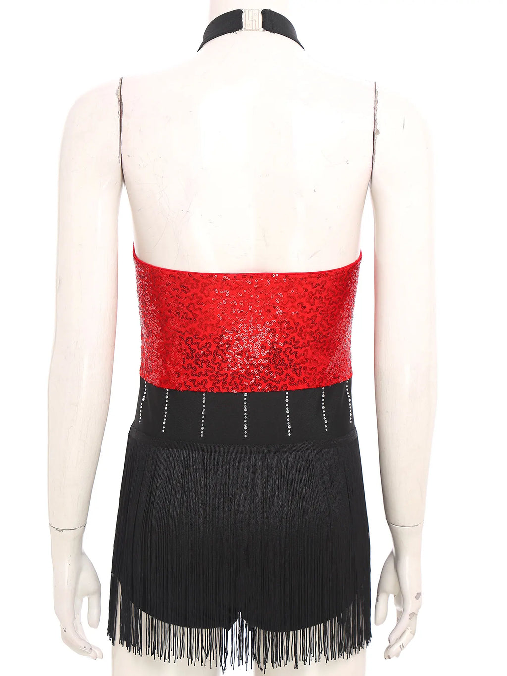 The Stardust Tuxedo Tassel Bodysuit – Luxury Sequins & Rhinestone Showgirl Leotard