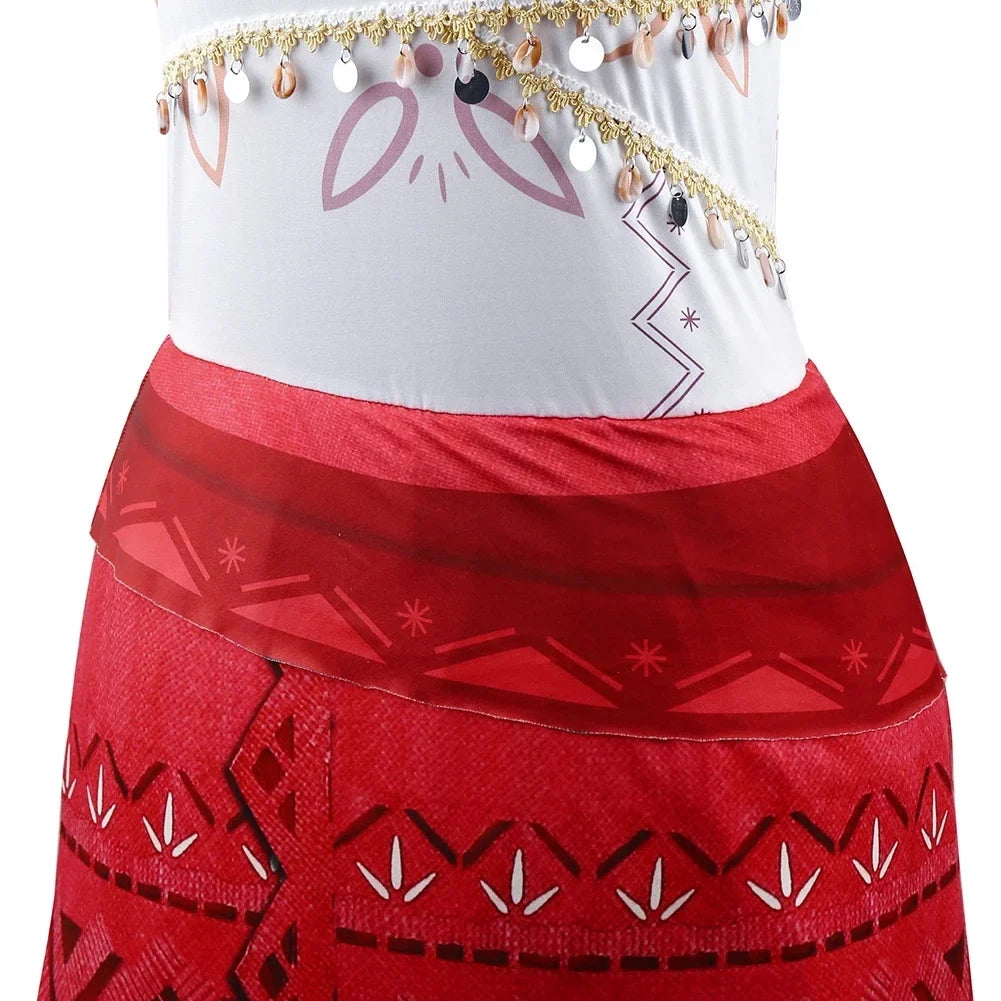 Women Moana Cosplay Costume – Ocean Princess Tassel Skirt Outfit