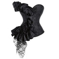 Victorian Ruffle Floral Lace Overbust Corset Bustier Body Shaper Top