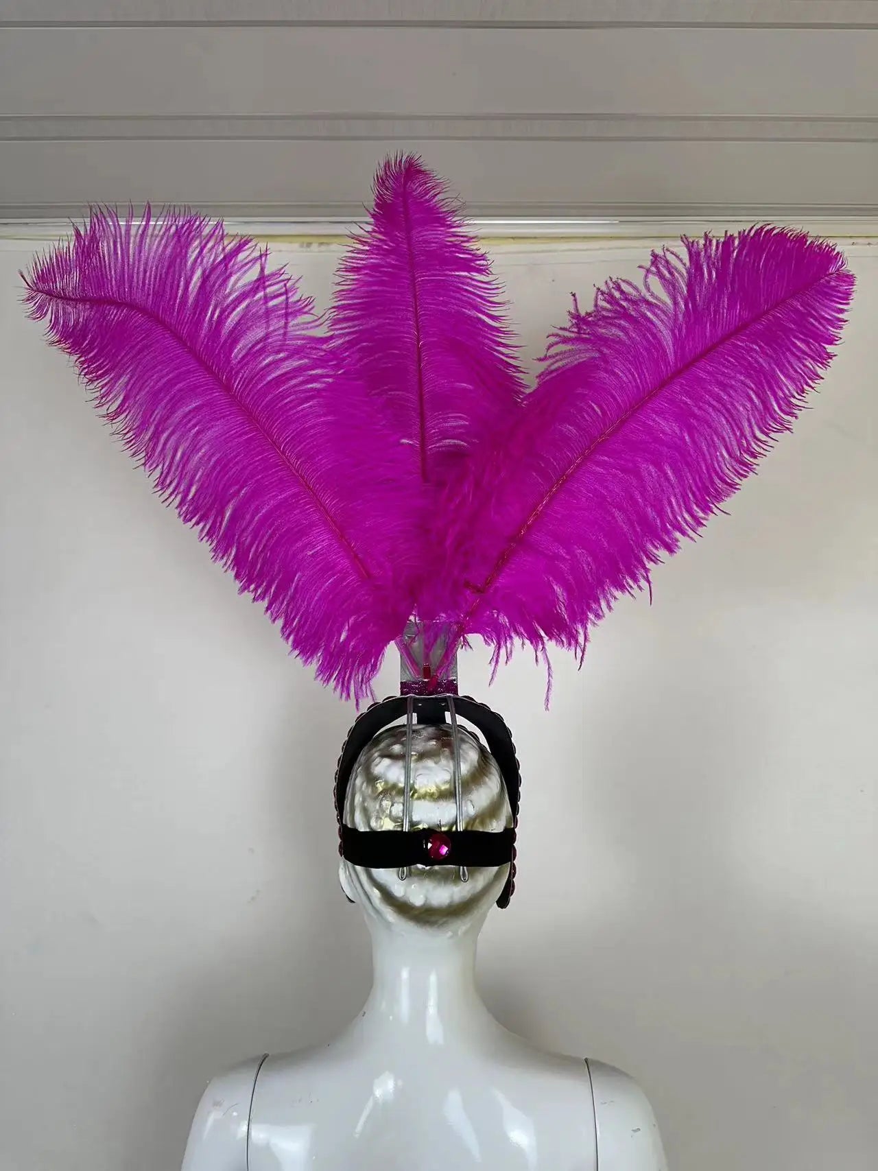 The Stardust Azure Sovereign – Royal Blue Feather Samba Carnival Headdress