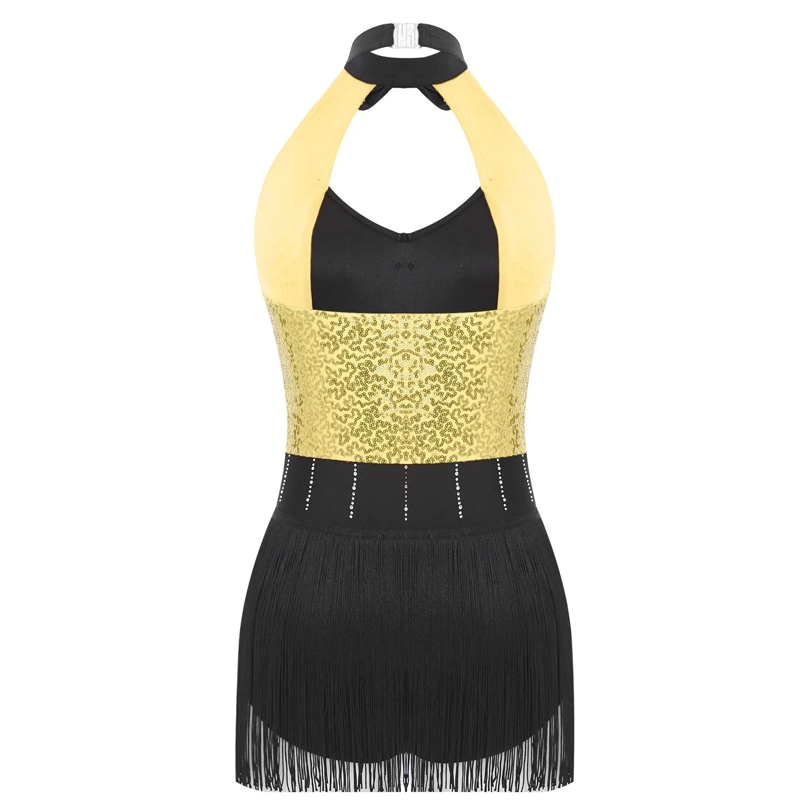 The Stardust Tuxedo Tassel Bodysuit – Luxury Sequins & Rhinestone Showgirl Leotard