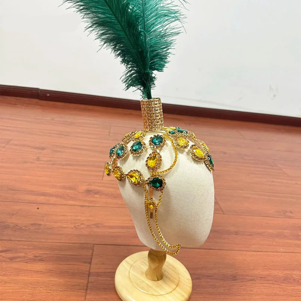 Rhinestone Feather Headdress