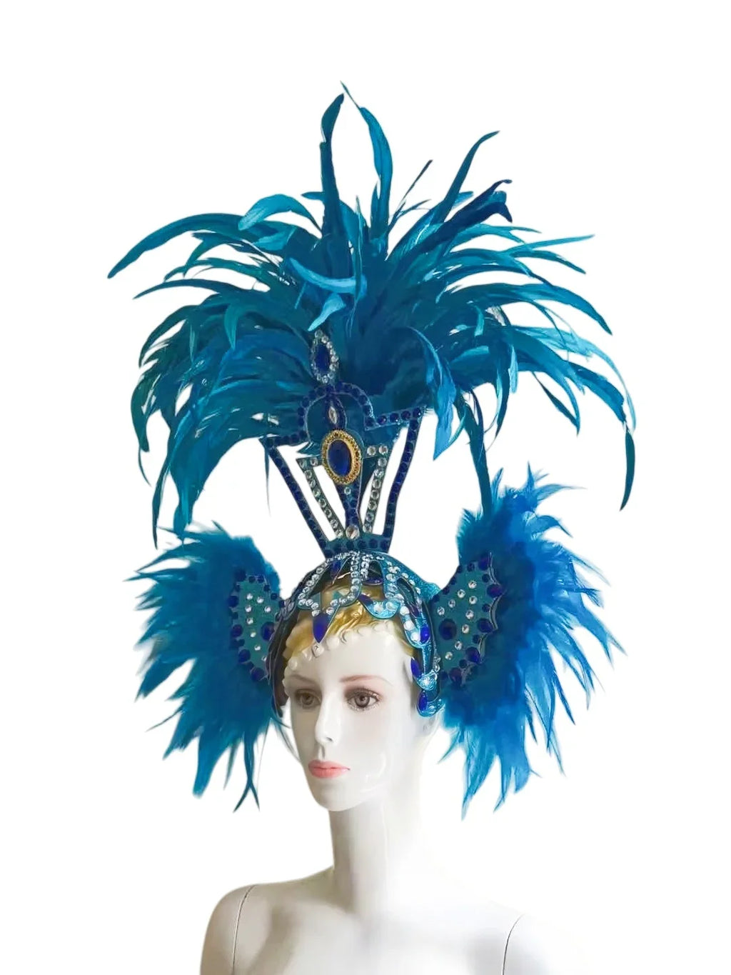 The Stardust Sovereign – Majestic Feathered Samba Carnival Headdress