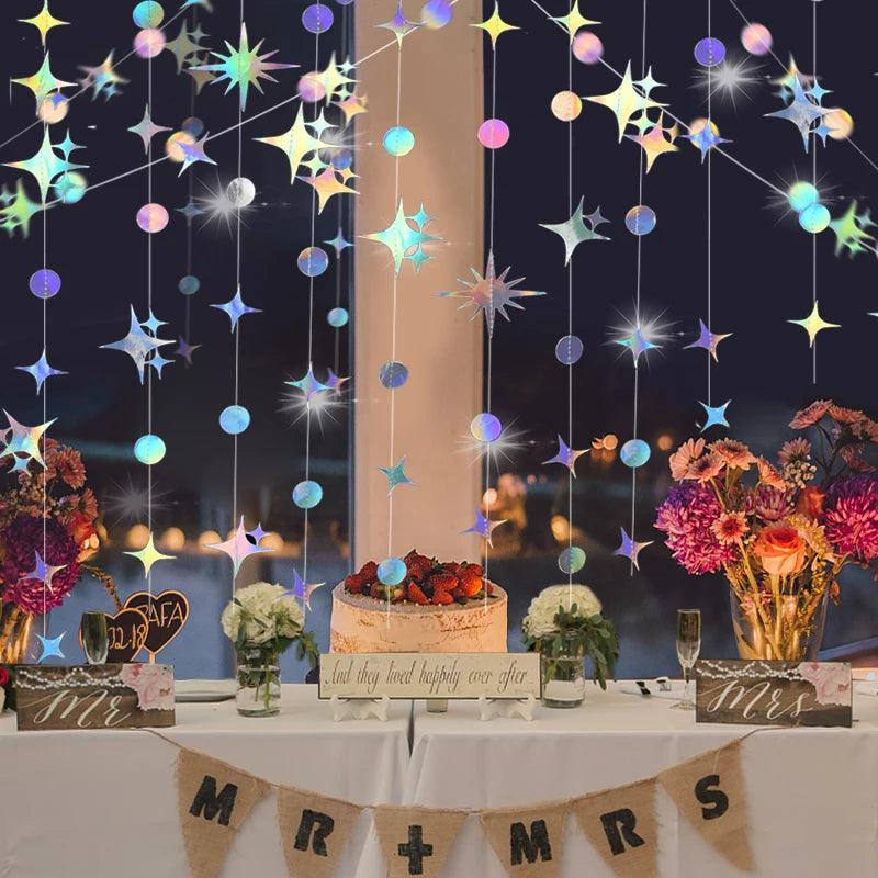 3 m Metallic Star Paper Garland