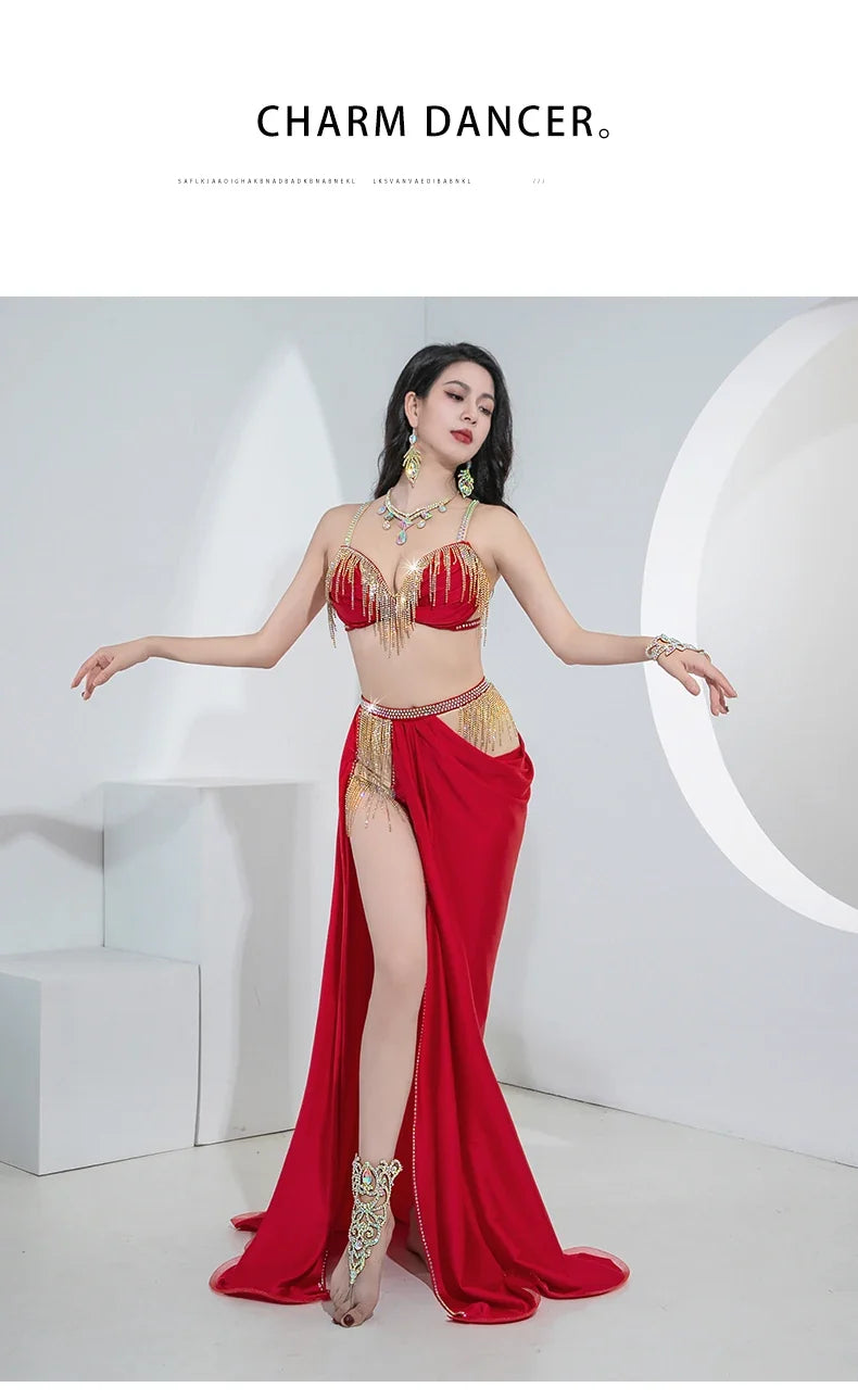 The Stardust Oasis 4-Piece Ensemble – Luxury Belly Dance Performance Suit