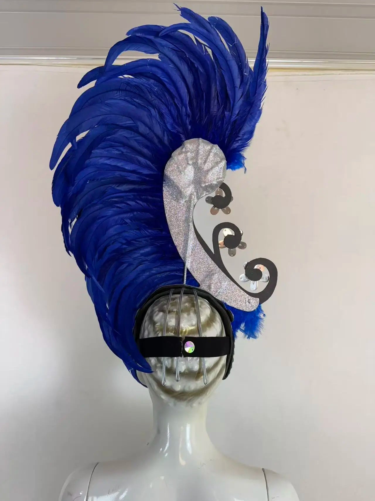The Stardust Royal Plume – Feathered Carnival & Cabaret Stage Headdress