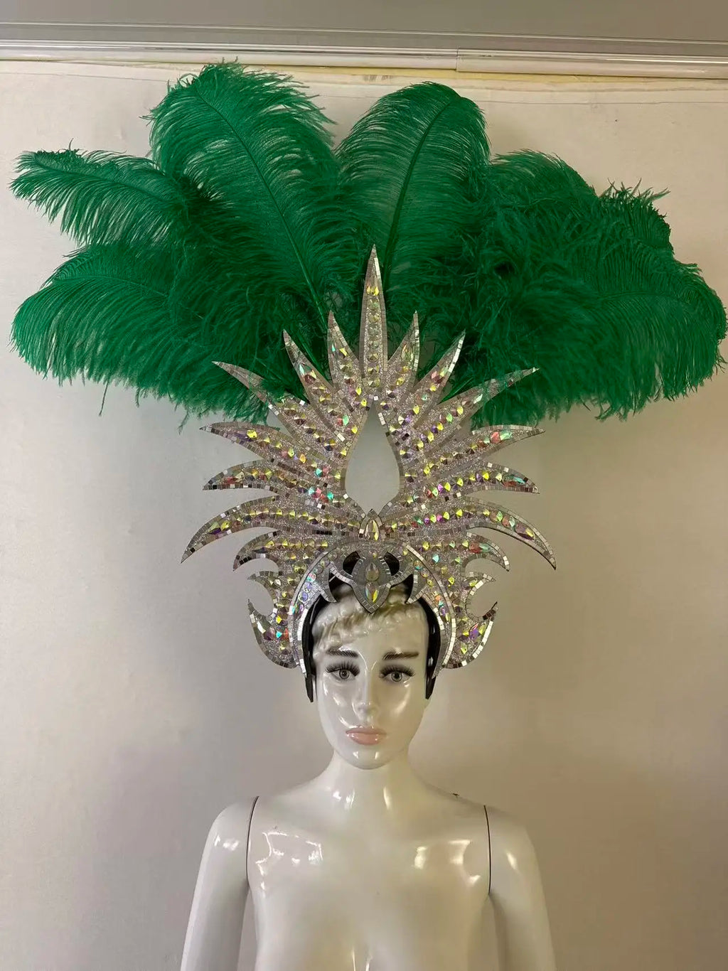 The Stardust Majestic Feather Crown – Carnival & Cabaret Stage Headdress