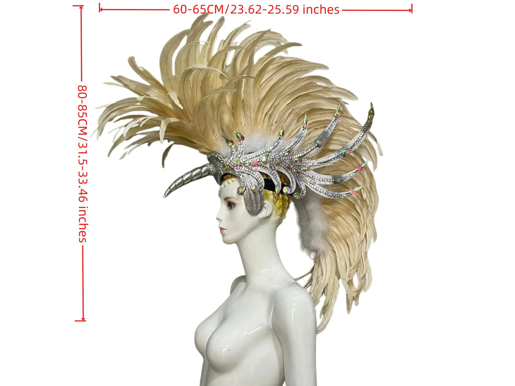The Stardust Dynasty – Majestic Velvet & Feather Samba Masquerade Crown
