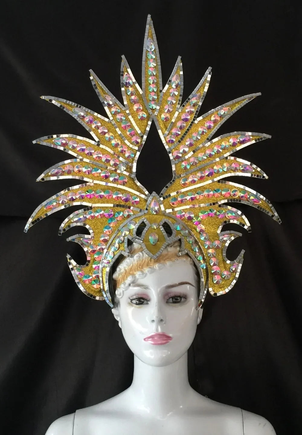 The Stardust Majestic Feather Crown – Carnival & Cabaret Stage Headdress