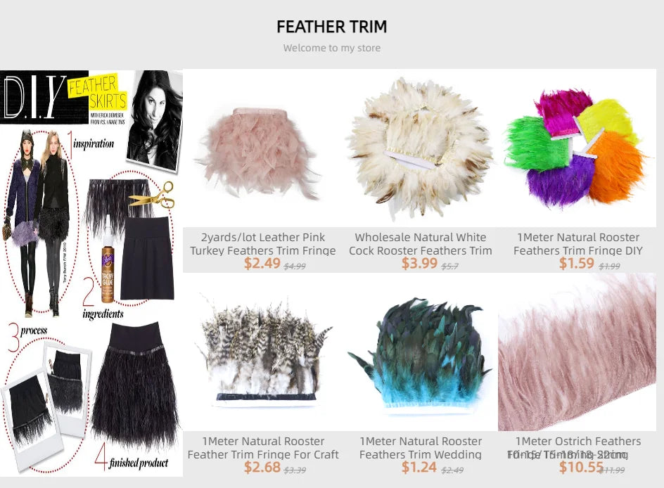 Fluffy Marabou Turkey Feather Boa (2 Meters)