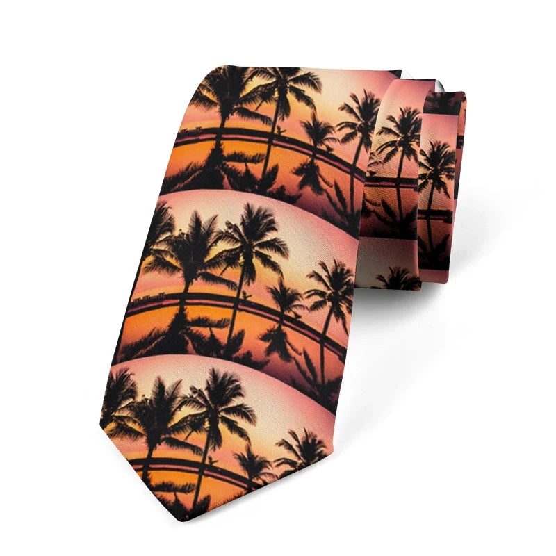 Novelty Creative Cool Men Tie 3D Printing Starry Night Pattern Fashion Harajuku Casual Necktie Birthday Party Halloween Gift Tie
