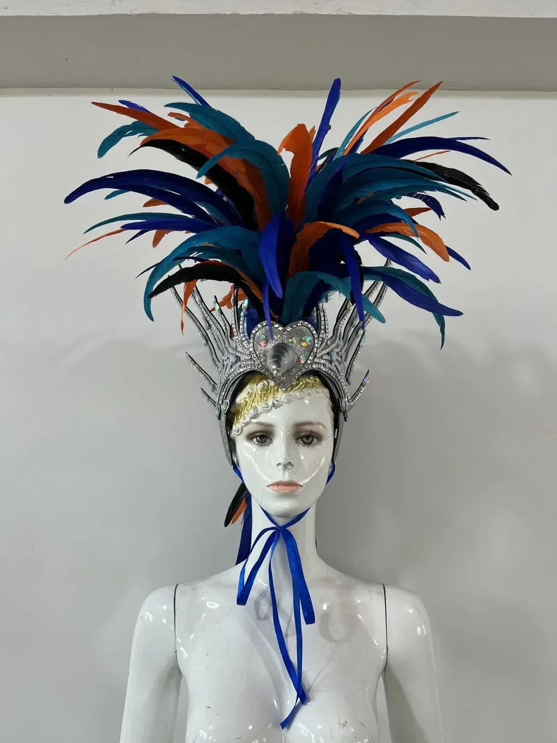 The Stardust Dynasty – Majestic Velvet & Feather Samba Masquerade Crown