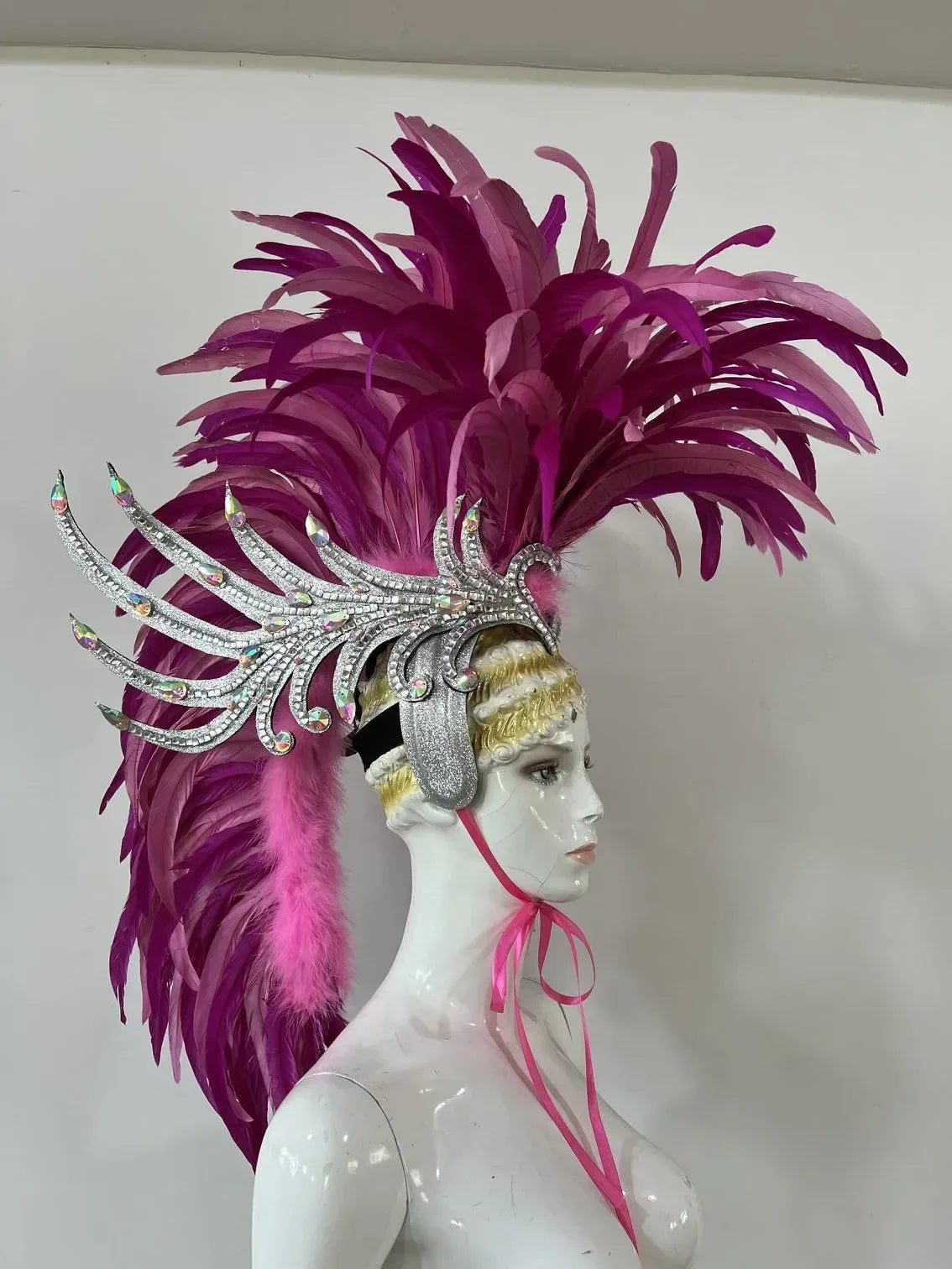 The Stardust Dynasty – Majestic Velvet & Feather Samba Masquerade Crown