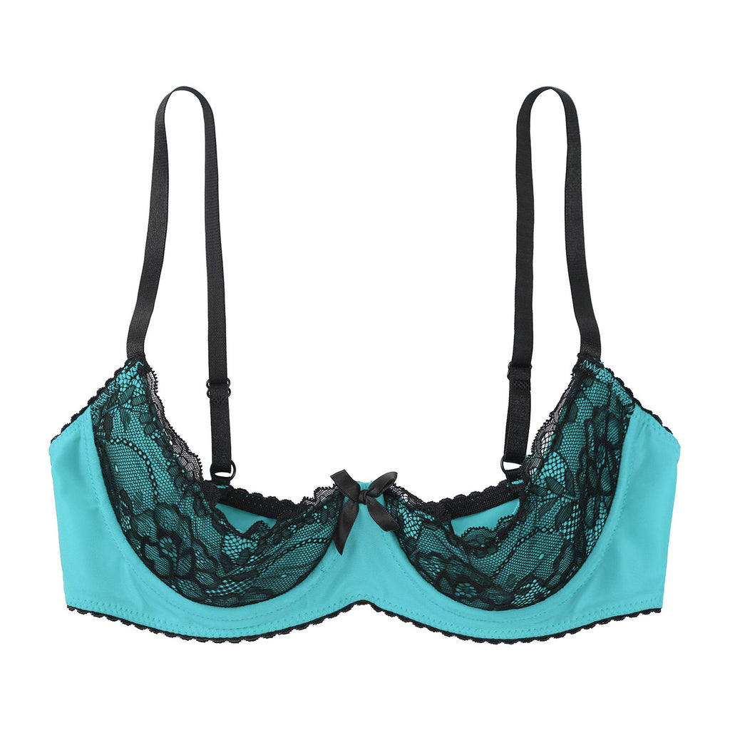 Lace Underwire Half-Cup Balconette Bra