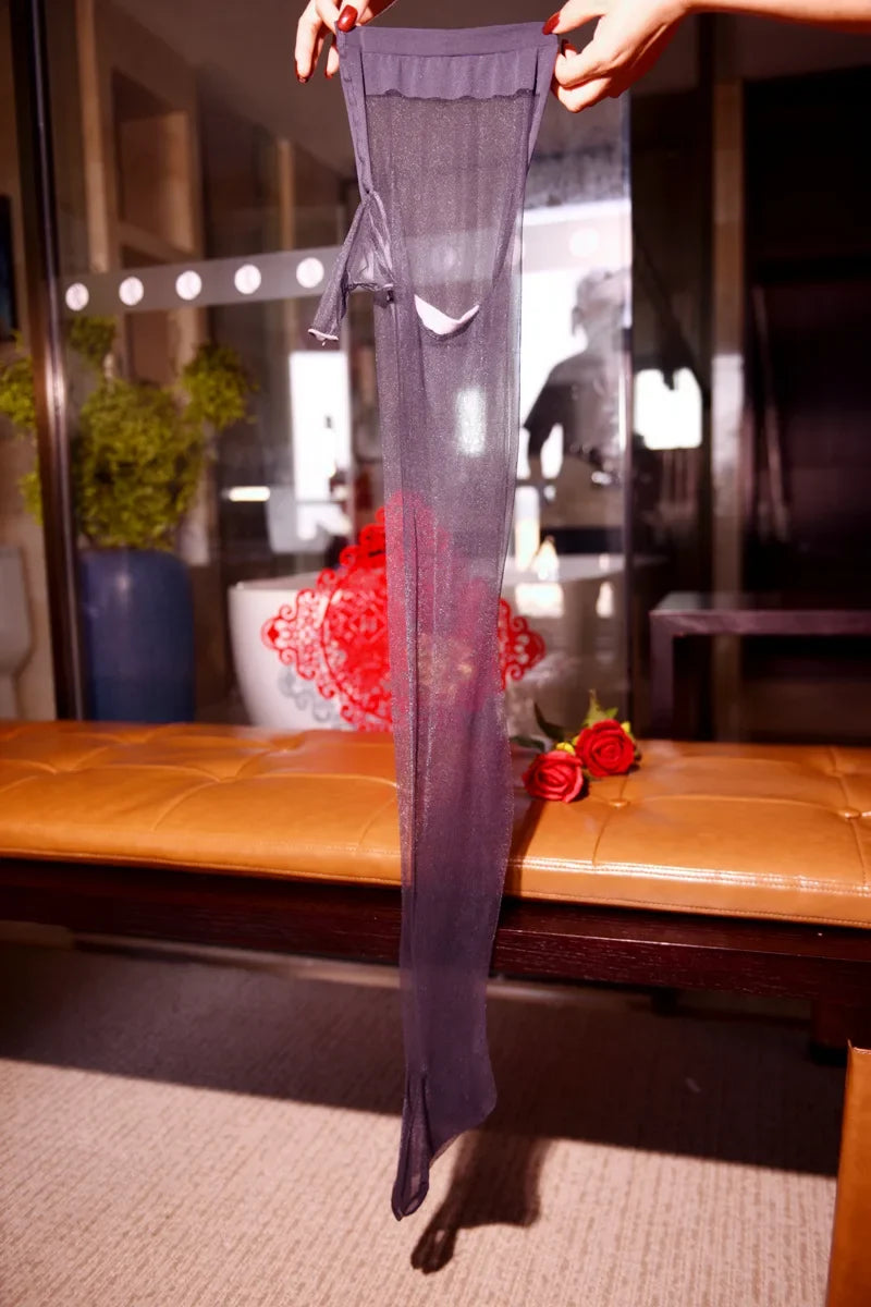 Oil Glossy Sheer High-Stretch Pantyhose Tights Satin Smooth Hosiery