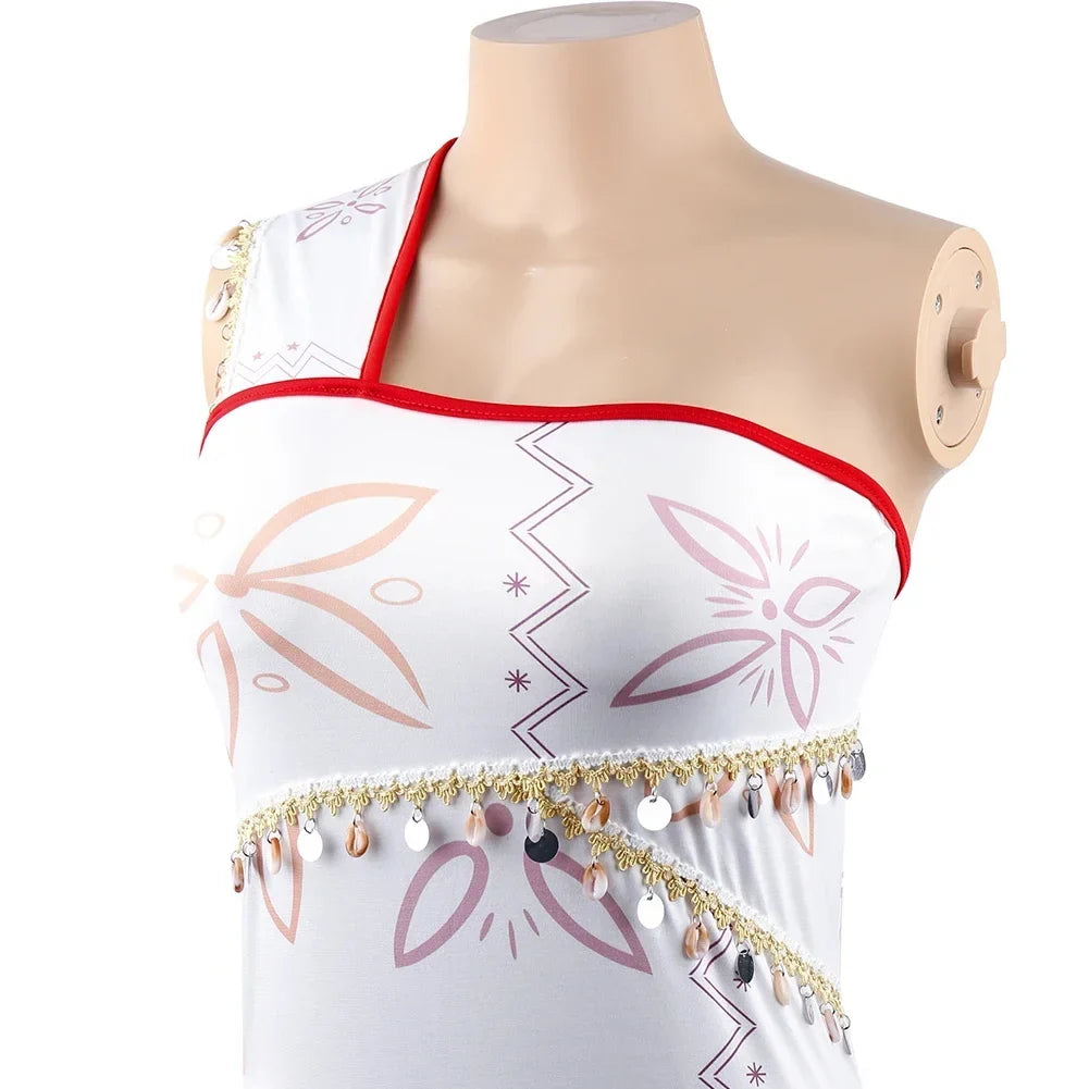 Women Moana Cosplay Costume – Ocean Princess Tassel Skirt Outfit