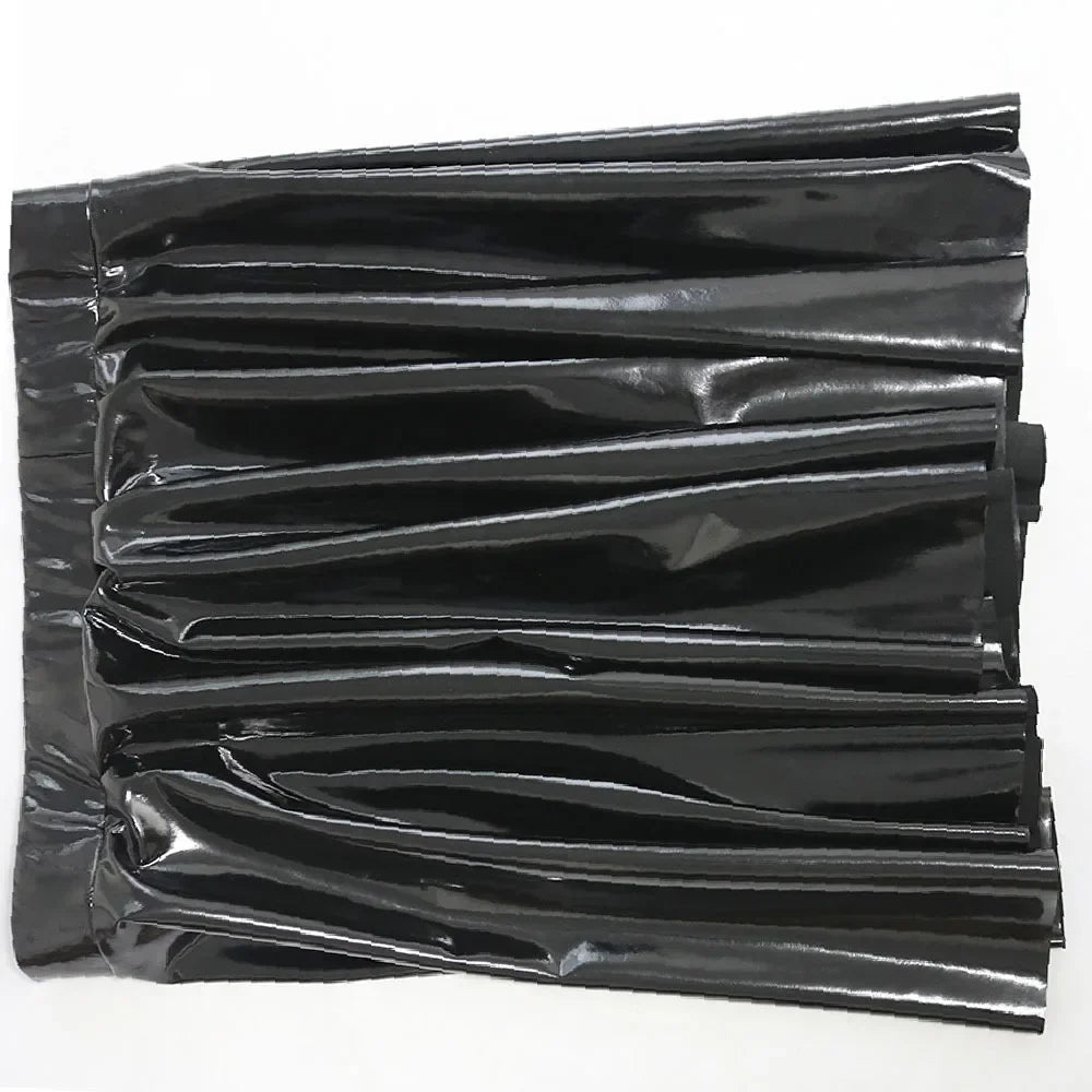 Gothic PU Leather PVC Shiny Flared Pleated Mini A-Line Skirt