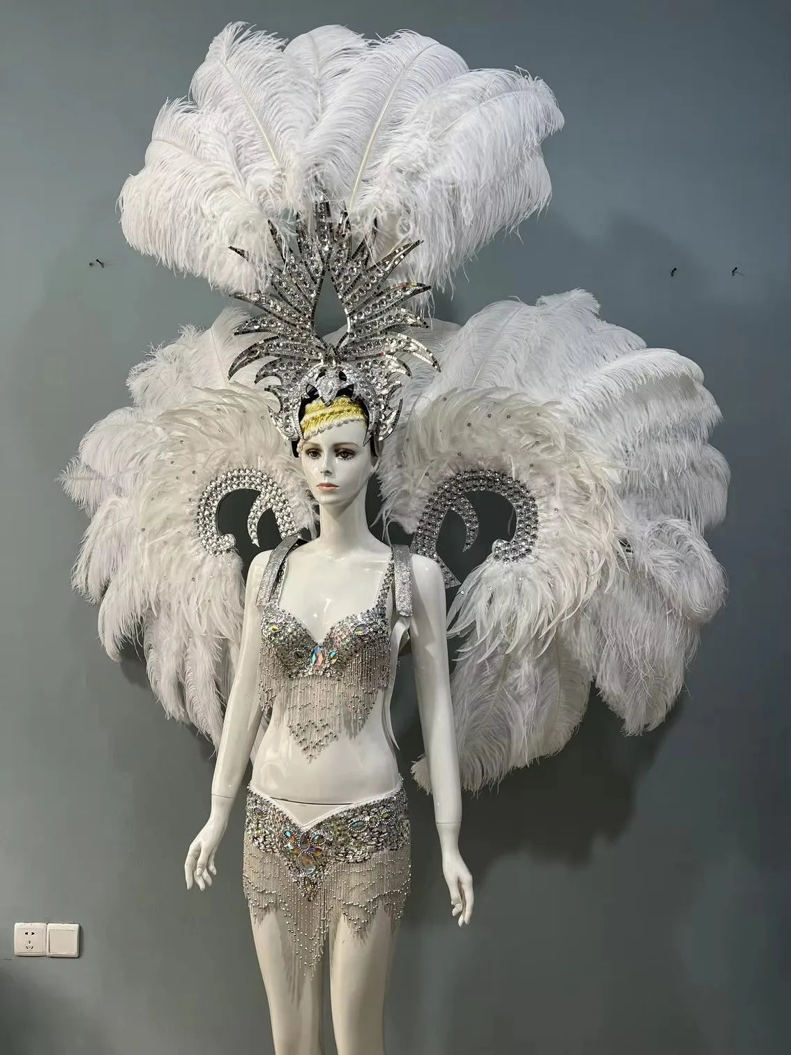 Grand Feathered Wing and Headdress Costume Set
