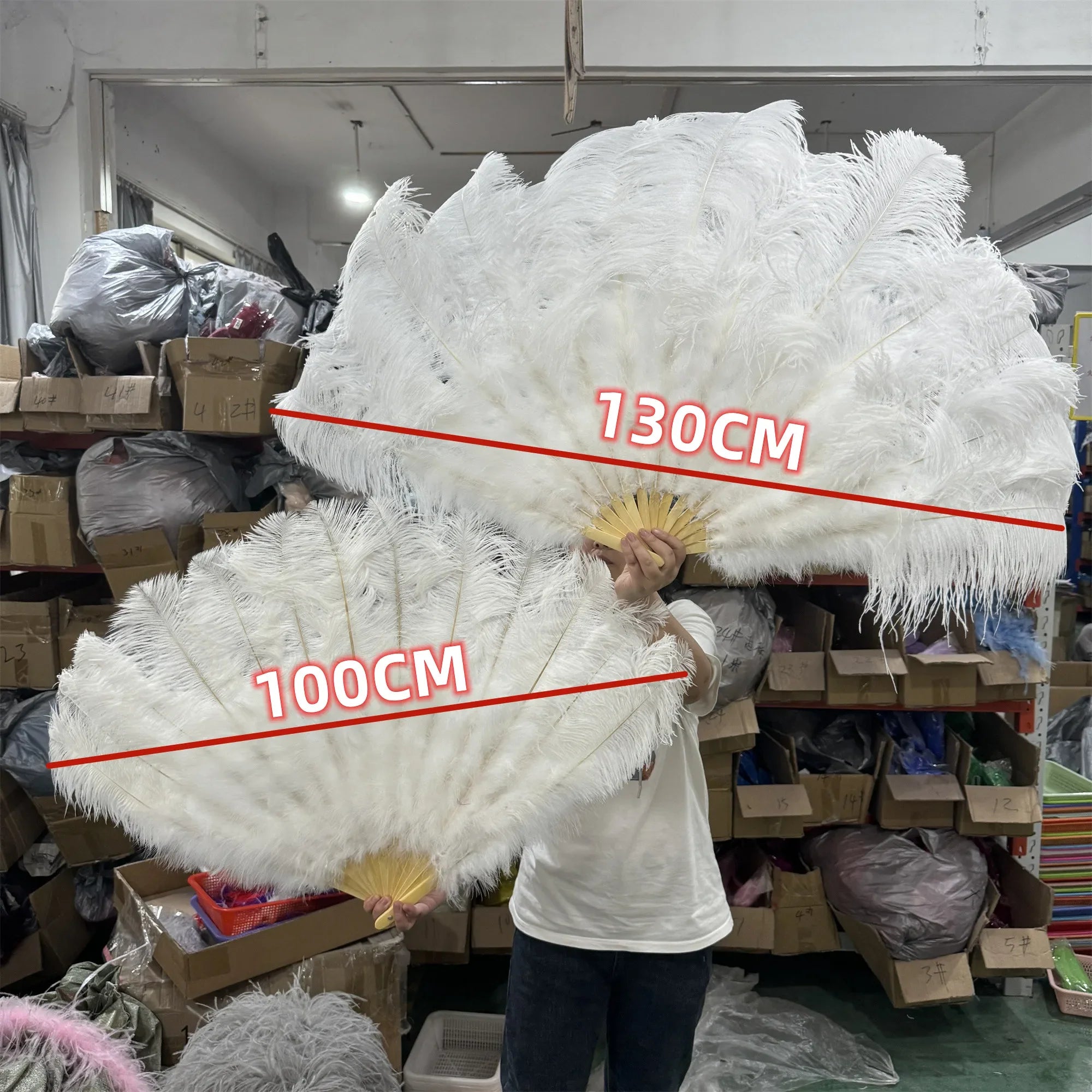 100CM Ostrich Feather Fans