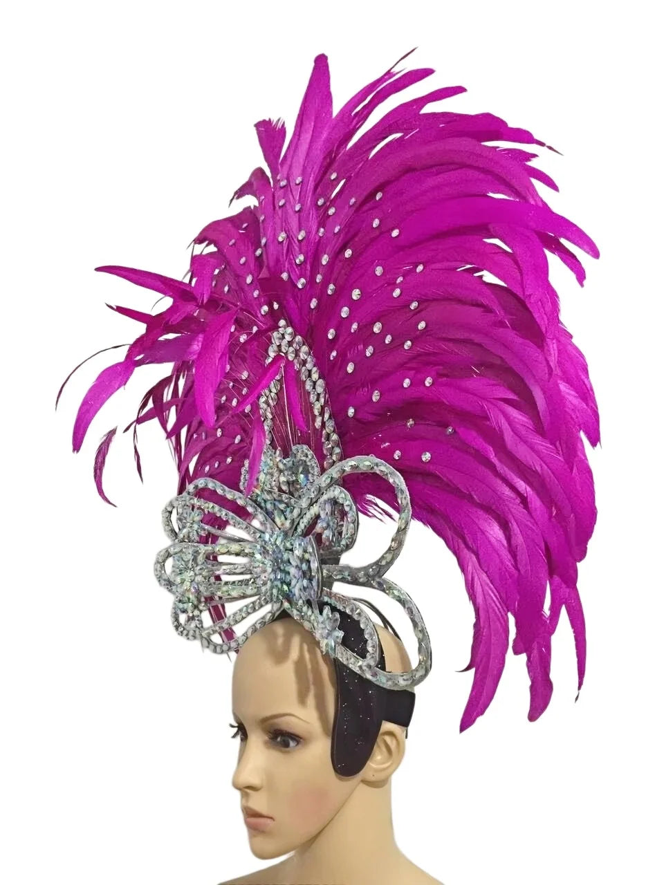 The Stardust Empress Dionysia – White Feather Carnival & Masque Ball Headdress
