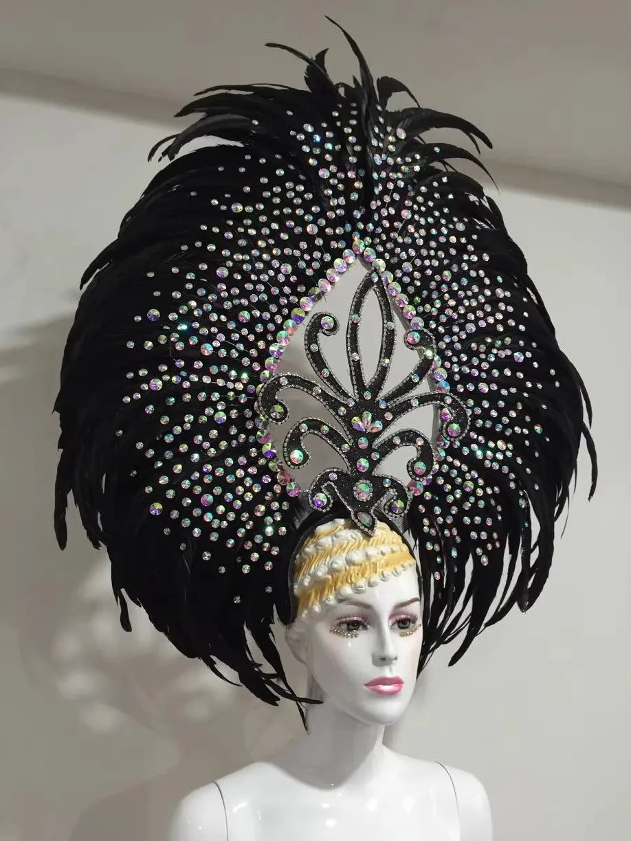 The Stardust Wings of Radiance – Deluxe Feathered Samba & Carnival Crown