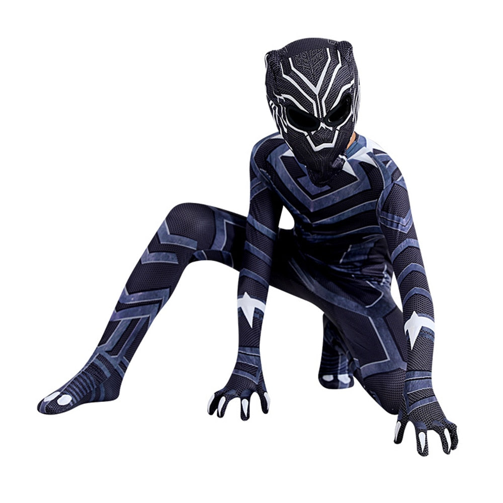 Black Panther Attacked Mask Adult Kids Jumpsuits