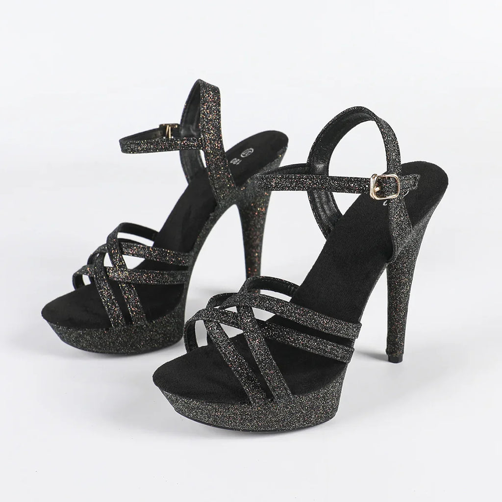 The Stardust Catwalk Stiletto – Luxury Rhinestone Platform Sandals