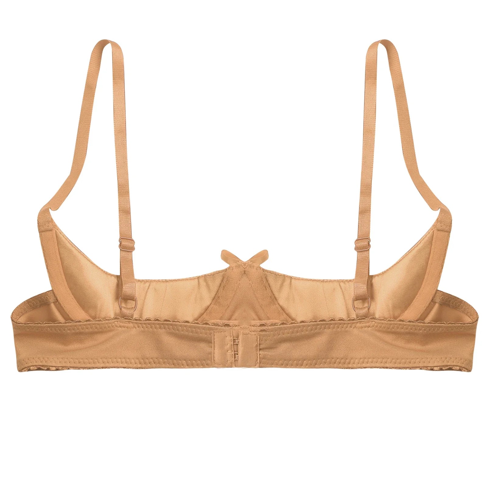 Satin Underwire Half-Cup Push-Up Bra