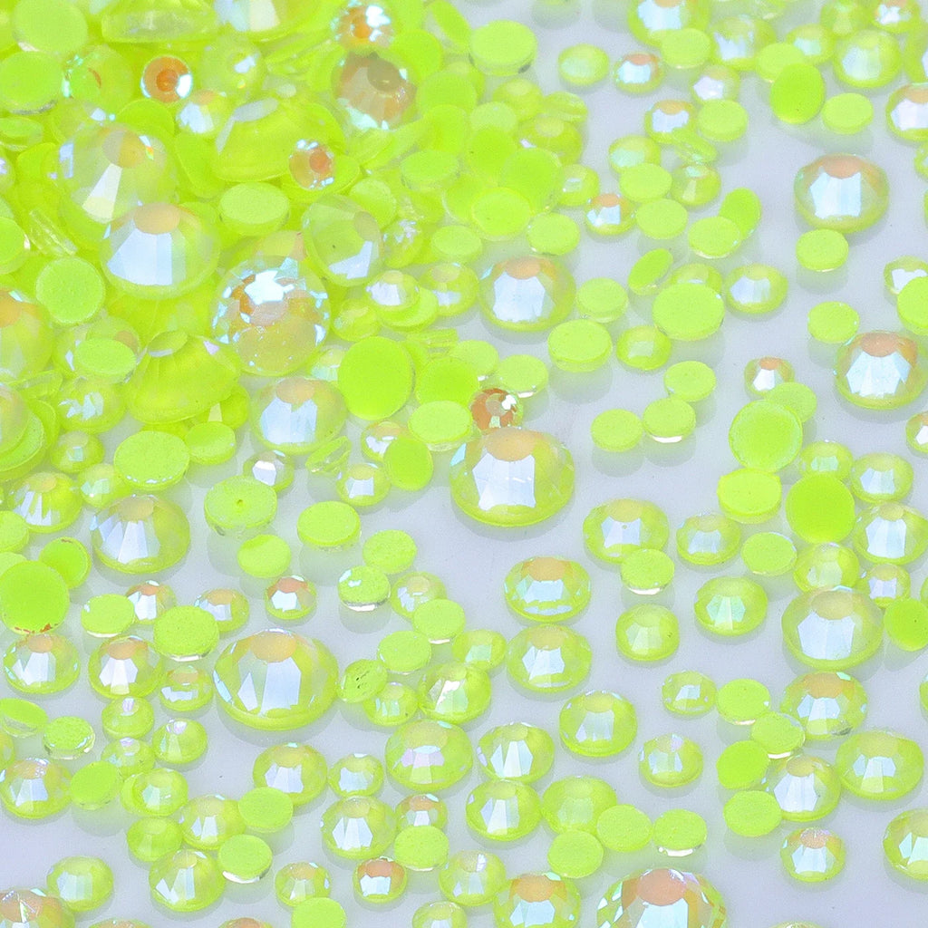 1440PC Mix Size SS6-SS20 Mocha Shimmer Neon Glass FlatBack Non-Hotfix Rhinestones