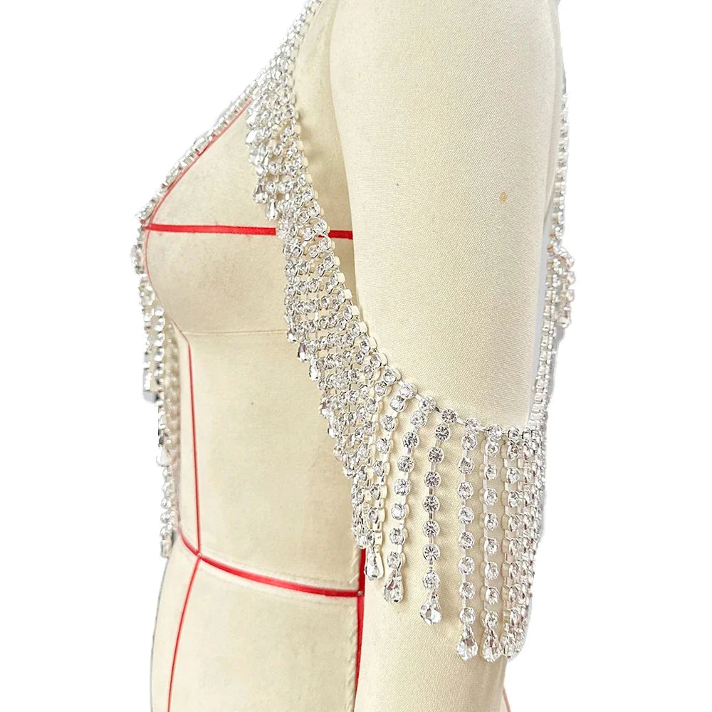 Crystal Necklace Shoulder Tassel Body Jewelry