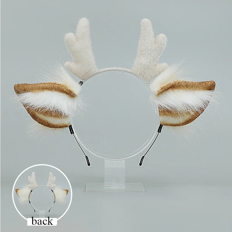 Cute Plush Deer Antler Headband for Women