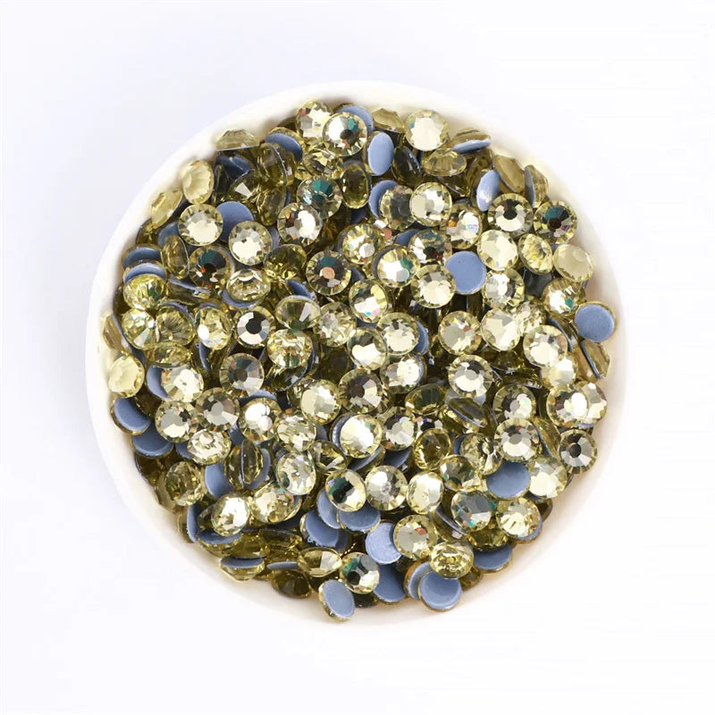 SS3-SS30 Yellow Series Non-Hotfix Glass Flat Back Rhinestones