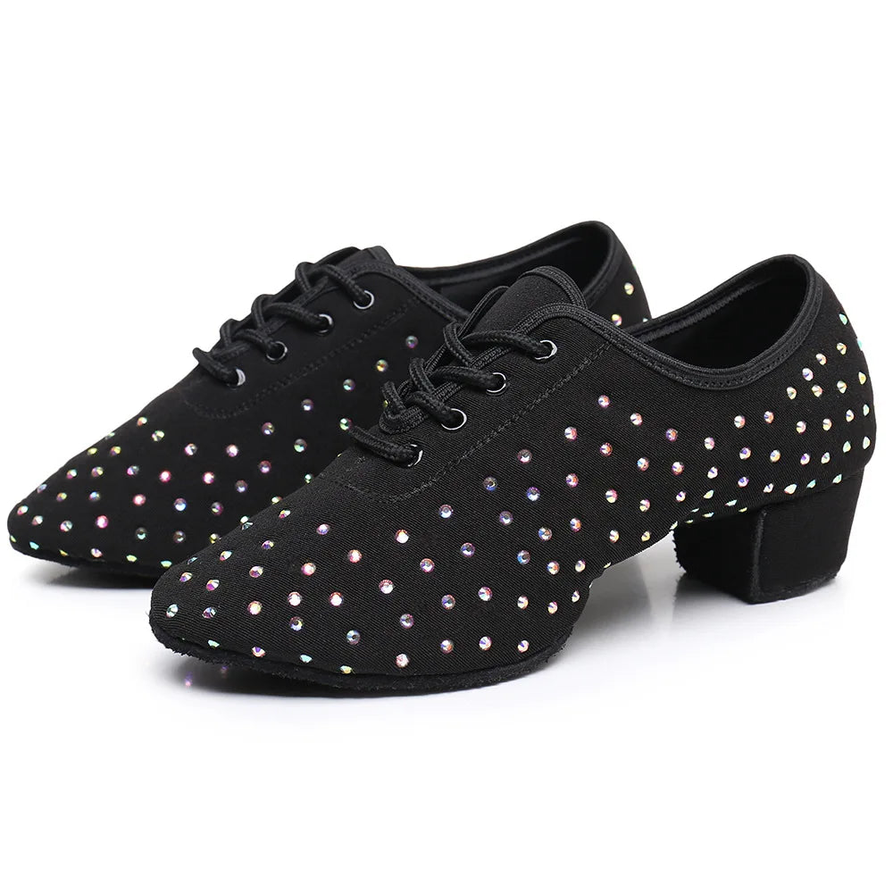 The Stardust Midnight Flash Oxford – Rhinestone Lace-Up Dance Shoe