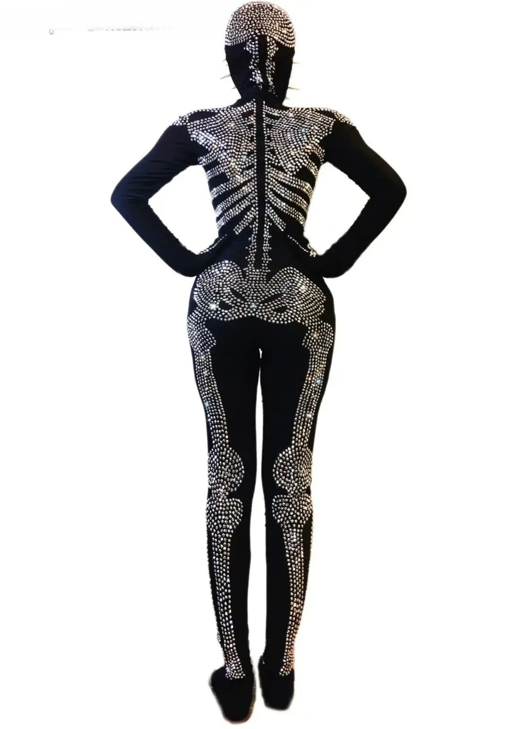 The Stardust Midnight Macabre – Rhinestone Skeleton Performance Bodysuit