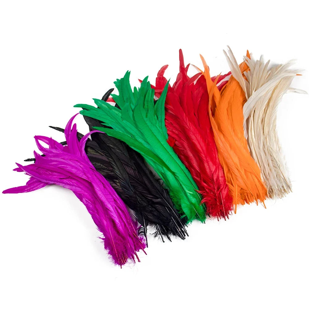 100PCS Natural Rooster Tail Feathers (25-40CM)